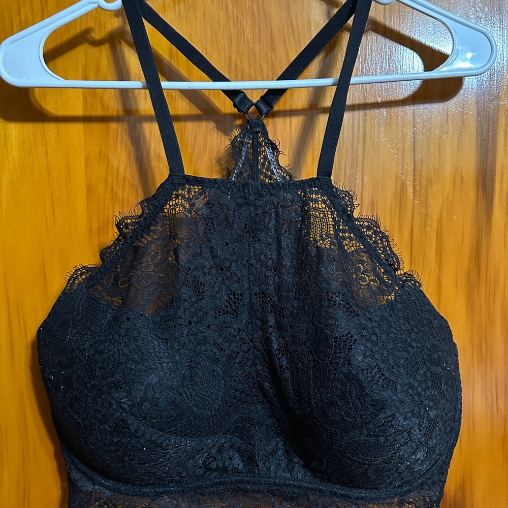 PINK Victoria's Secret Black Lace Bra with Racerback